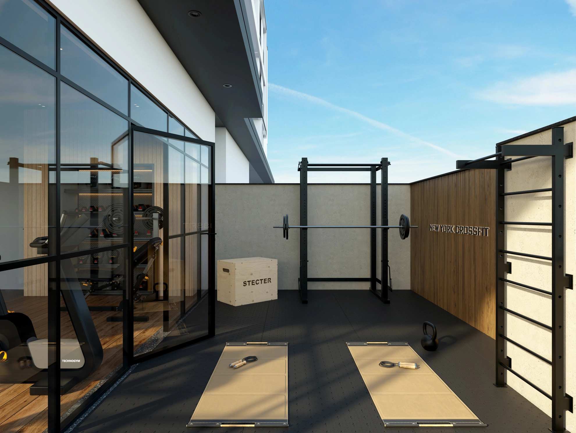 Espaço crossfit ao ar livre do empreendimento